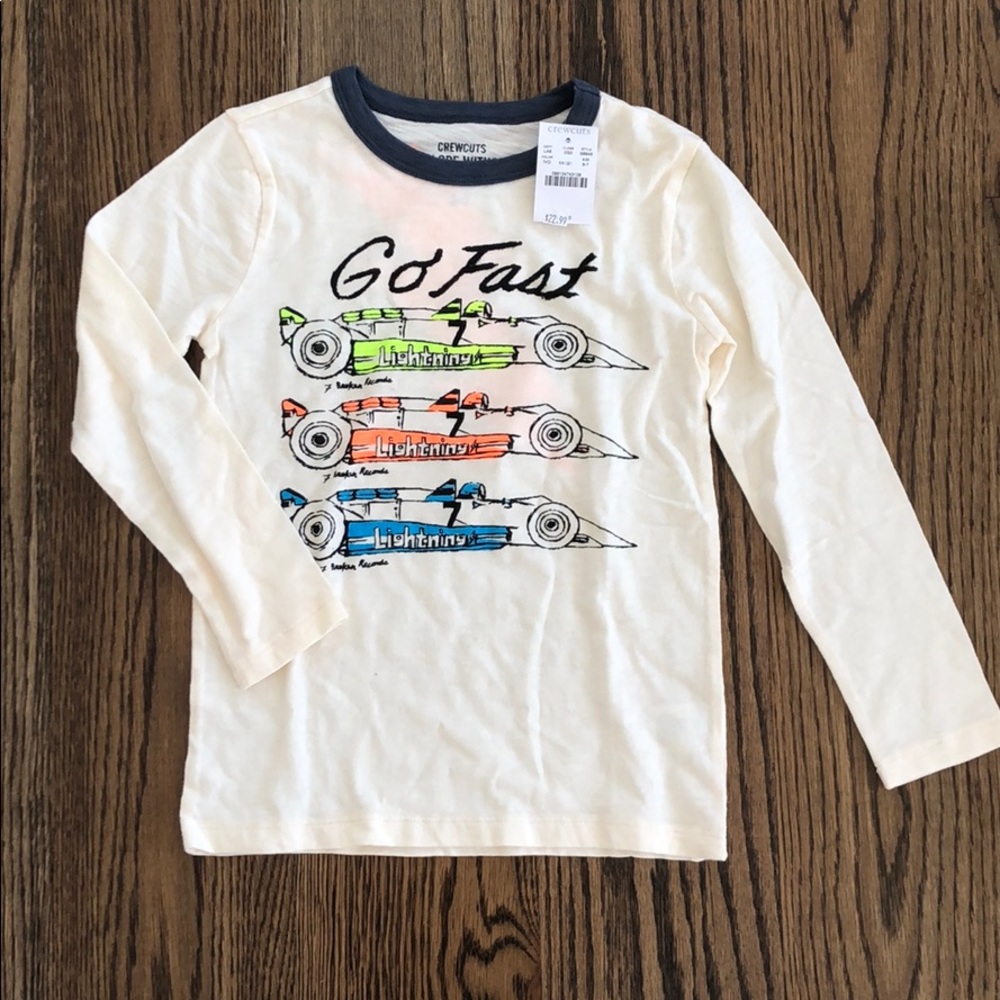 NWT Crewcuts long sleeve tee w race cars
